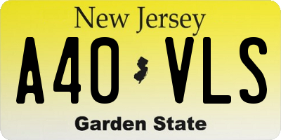 NJ license plate A40VLS