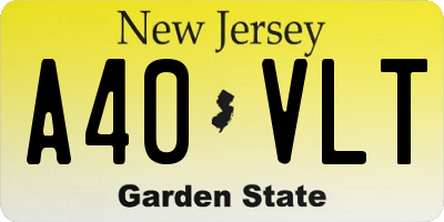 NJ license plate A40VLT