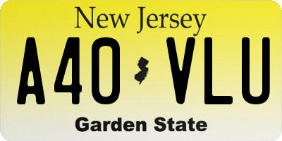 NJ license plate A40VLU