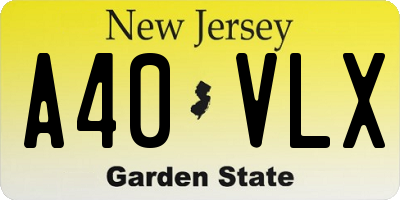 NJ license plate A40VLX