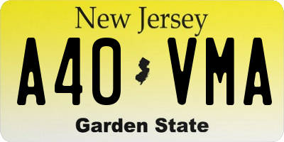 NJ license plate A40VMA