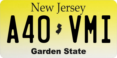 NJ license plate A40VMI
