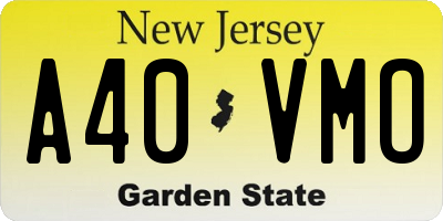 NJ license plate A40VMO