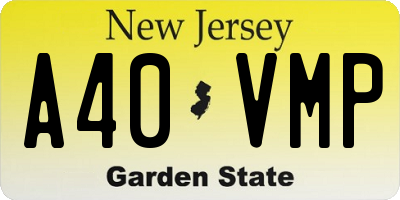NJ license plate A40VMP