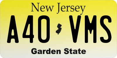 NJ license plate A40VMS