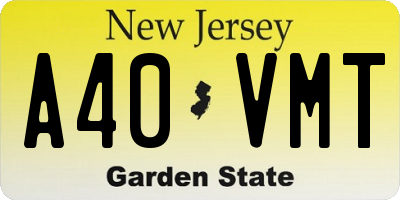 NJ license plate A40VMT