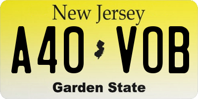 NJ license plate A40VOB