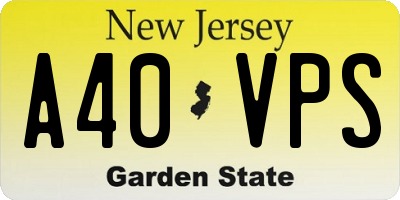 NJ license plate A40VPS