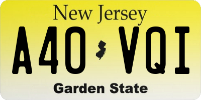 NJ license plate A40VQI