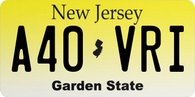 NJ license plate A40VRI