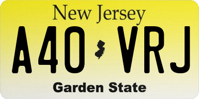NJ license plate A40VRJ