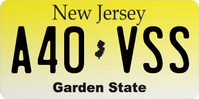 NJ license plate A40VSS