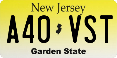 NJ license plate A40VST