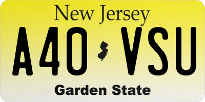 NJ license plate A40VSU