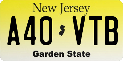 NJ license plate A40VTB
