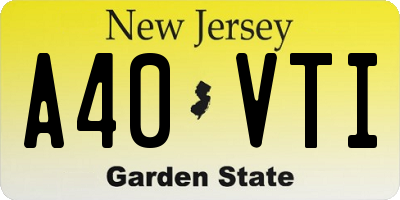 NJ license plate A40VTI