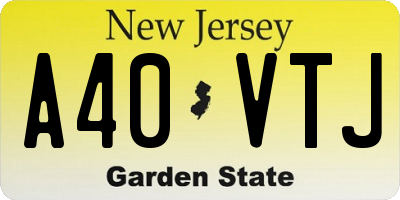 NJ license plate A40VTJ