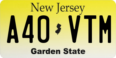 NJ license plate A40VTM