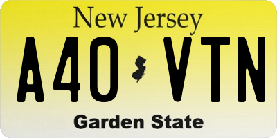 NJ license plate A40VTN