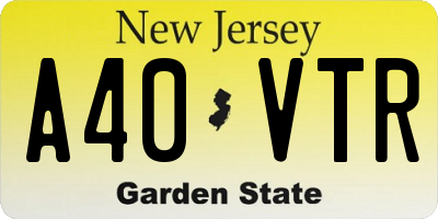 NJ license plate A40VTR