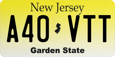 NJ license plate A40VTT