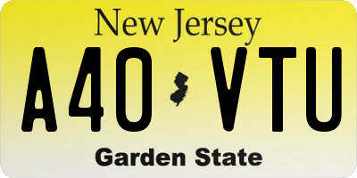 NJ license plate A40VTU