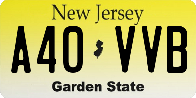 NJ license plate A40VVB