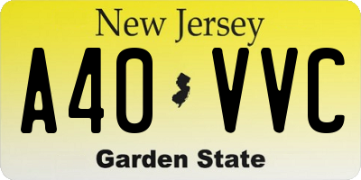 NJ license plate A40VVC