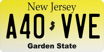NJ license plate A40VVE