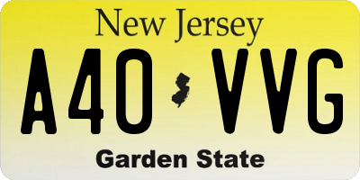 NJ license plate A40VVG
