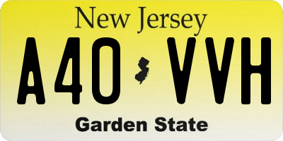 NJ license plate A40VVH