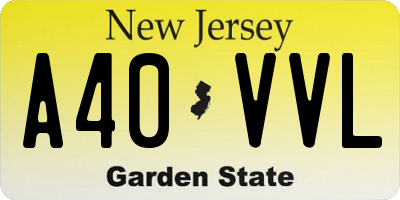 NJ license plate A40VVL