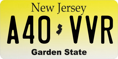 NJ license plate A40VVR