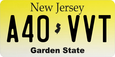 NJ license plate A40VVT
