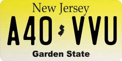 NJ license plate A40VVU