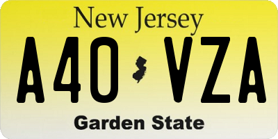 NJ license plate A40VZA