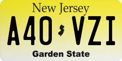 NJ license plate A40VZI