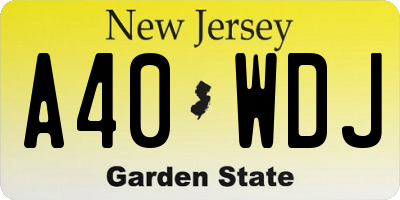 NJ license plate A40WDJ