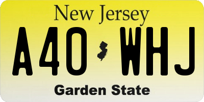 NJ license plate A40WHJ