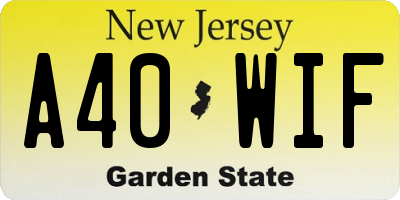 NJ license plate A40WIF