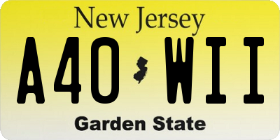 NJ license plate A40WII