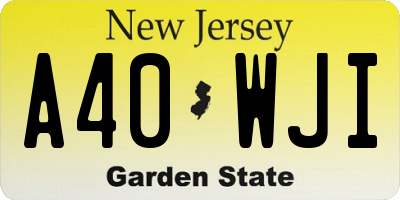 NJ license plate A40WJI