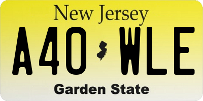 NJ license plate A40WLE