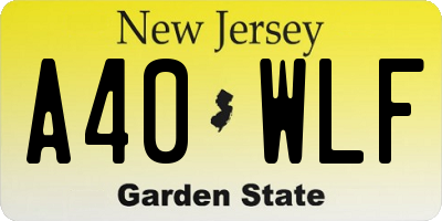 NJ license plate A40WLF