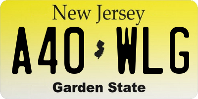 NJ license plate A40WLG