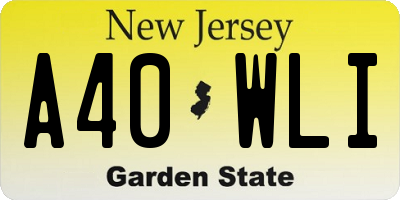 NJ license plate A40WLI