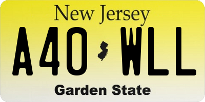 NJ license plate A40WLL