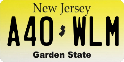 NJ license plate A40WLM
