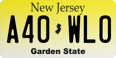 NJ license plate A40WLO