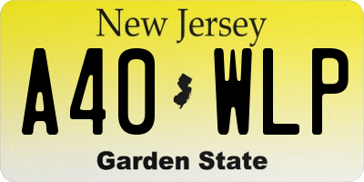 NJ license plate A40WLP